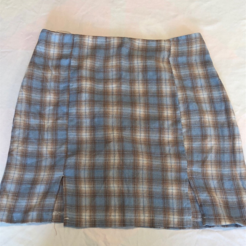 Mini plaid light blue skirt